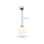 Suspension moderne en verre blanc avec globe
