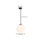 Suspension moderne en verre blanc avec globe