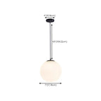 Suspension moderne en verre blanc avec globe