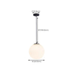 Suspension moderne en verre blanc avec globe