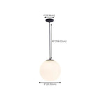 Suspension moderne en verre blanc avec globe