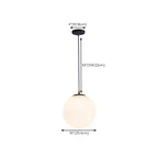 Suspension moderne en verre blanc avec globe