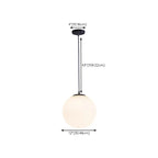 Suspension moderne en verre blanc avec globe