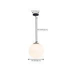 Suspension moderne en verre blanc avec globe