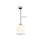 Suspension moderne en verre blanc avec globe