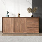 Grande armoire de rangement en bois couleur cacao avec tiroirs et portes