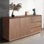 Grande armoire de rangement en bois couleur cacao avec tiroirs et portes