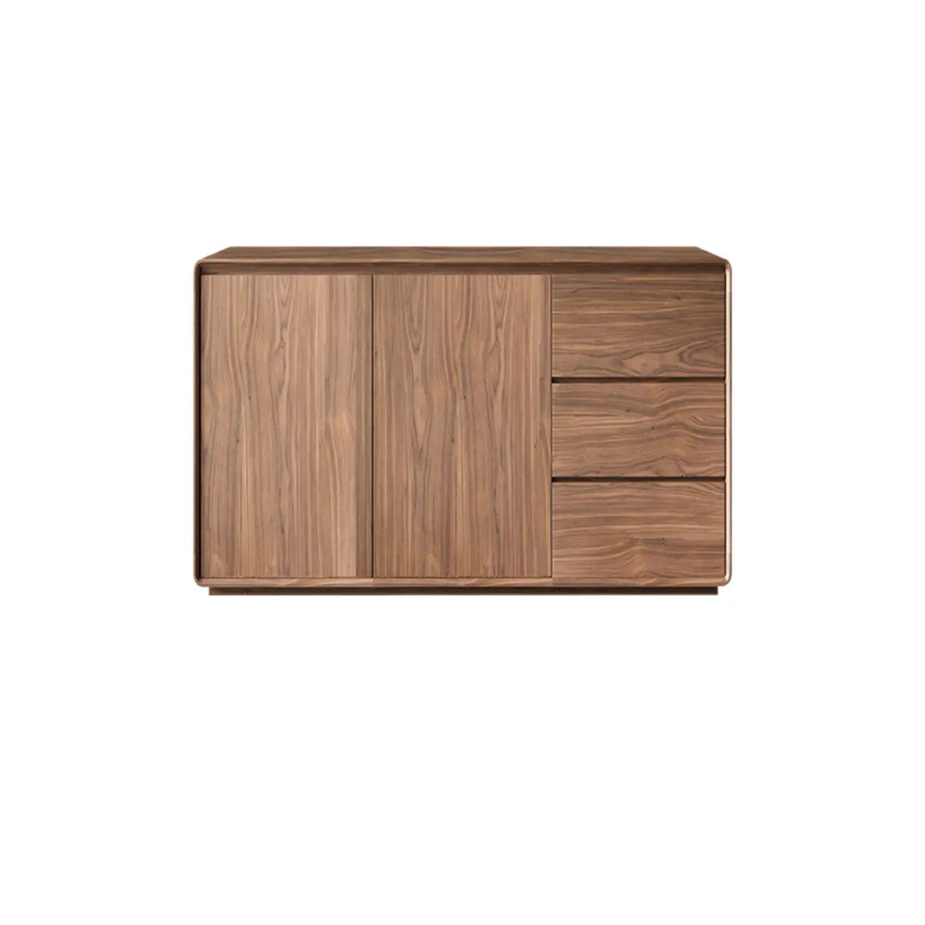 Grande armoire de rangement en bois couleur cacao avec tiroirs et portes