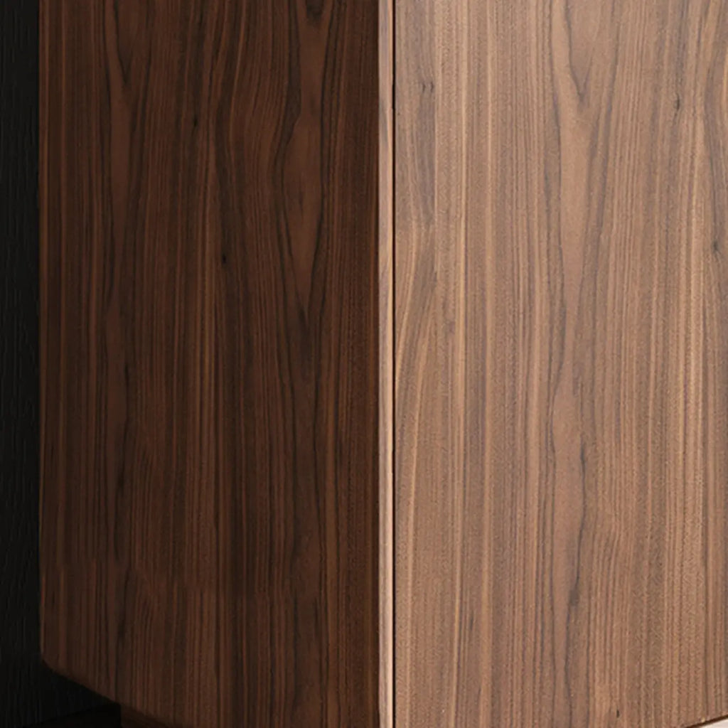 Grande armoire de rangement en bois couleur cacao avec tiroirs et portes