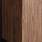 Grande armoire de rangement en bois couleur cacao avec tiroirs et portes