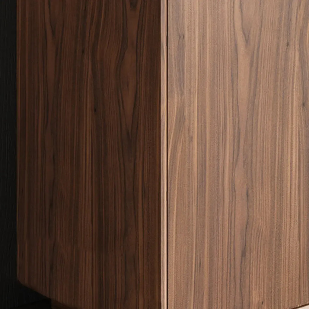 Grande armoire de rangement en bois couleur cacao avec tiroirs et portes