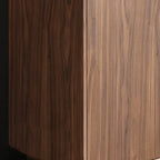 Grande armoire de rangement en bois couleur cacao avec tiroirs et portes
