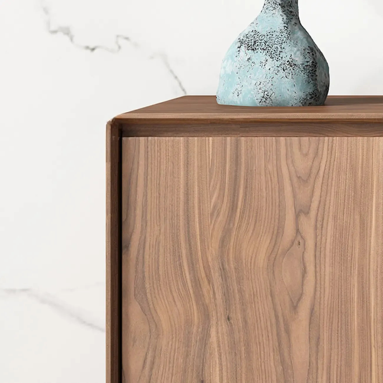 Grande armoire de rangement en bois couleur cacao avec tiroirs et portes