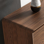 Grande armoire de rangement en bois couleur cacao avec tiroirs et portes
