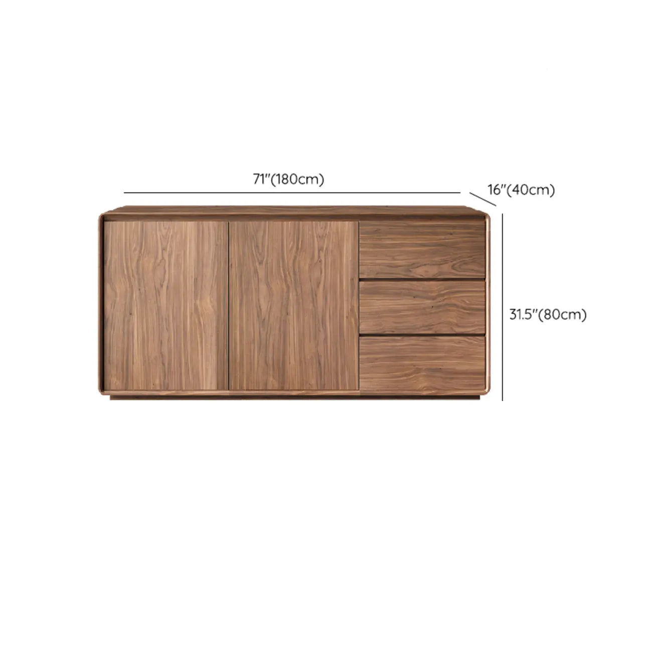 Grande armoire de rangement en bois couleur cacao avec tiroirs et portes