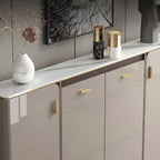 Buffet glamour blanc cassé avec plateau en pierre et placards