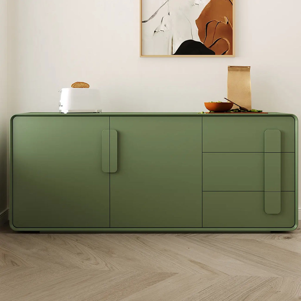 Armoire de rangement en bois composite vert de style minimaliste