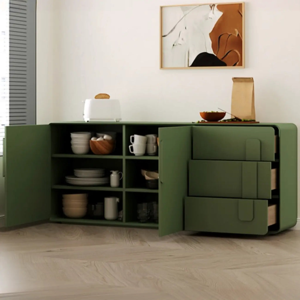 Armoire de rangement en bois composite vert de style minimaliste
