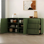 Armoire de rangement en bois composite vert de style minimaliste