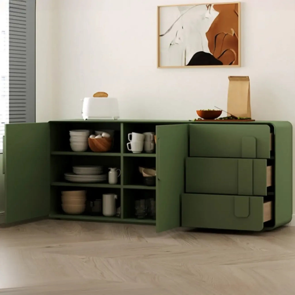 Armoire de rangement en bois composite vert de style minimaliste