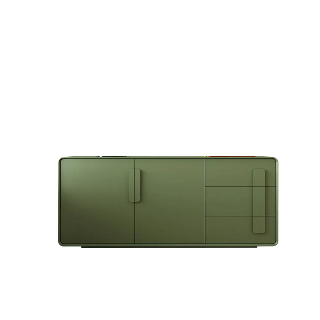 Armoire de rangement en bois composite vert de style minimaliste