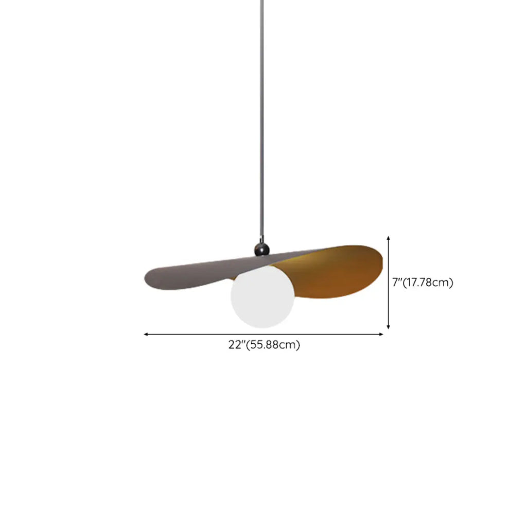 Suspension design en verre blanc avec abat-jour en forme de feuille de lotus