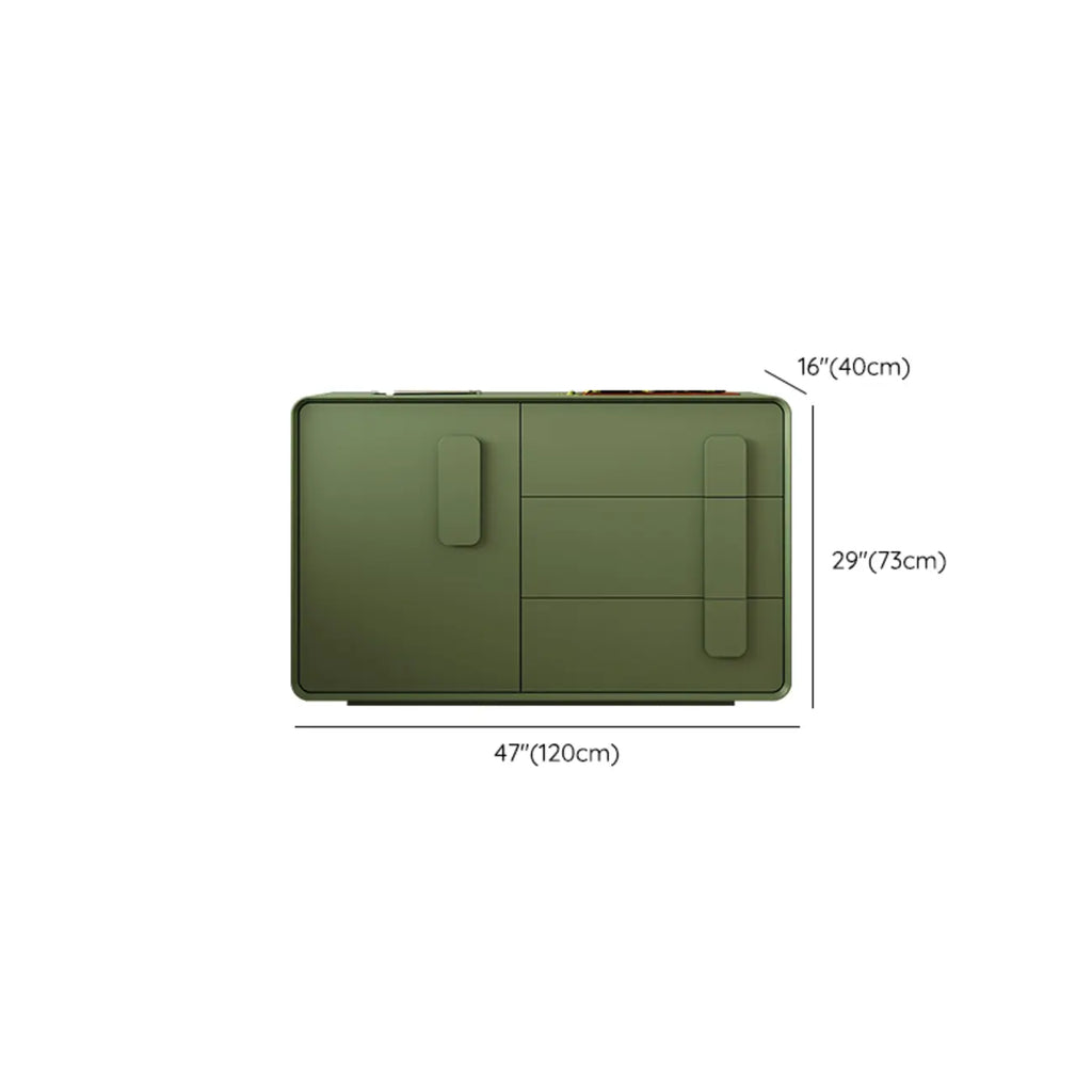 Armoire de rangement en bois composite vert de style minimaliste