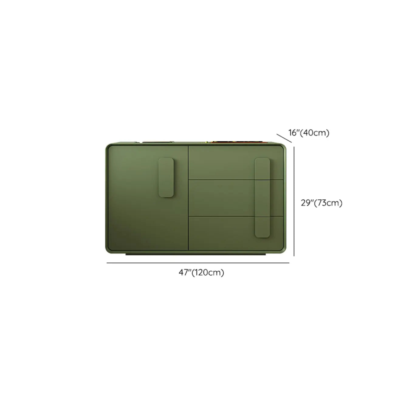 Armoire de rangement en bois composite vert de style minimaliste
