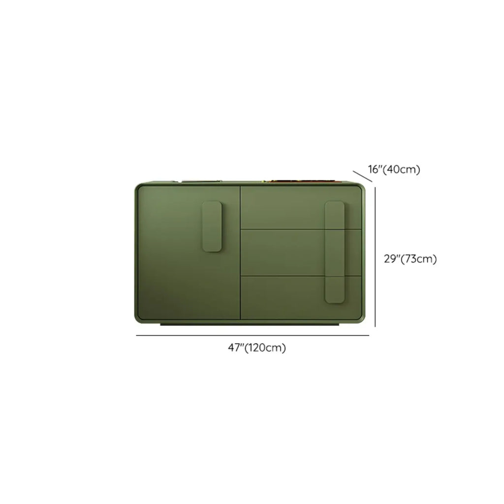 Armoire de rangement en bois composite vert de style minimaliste