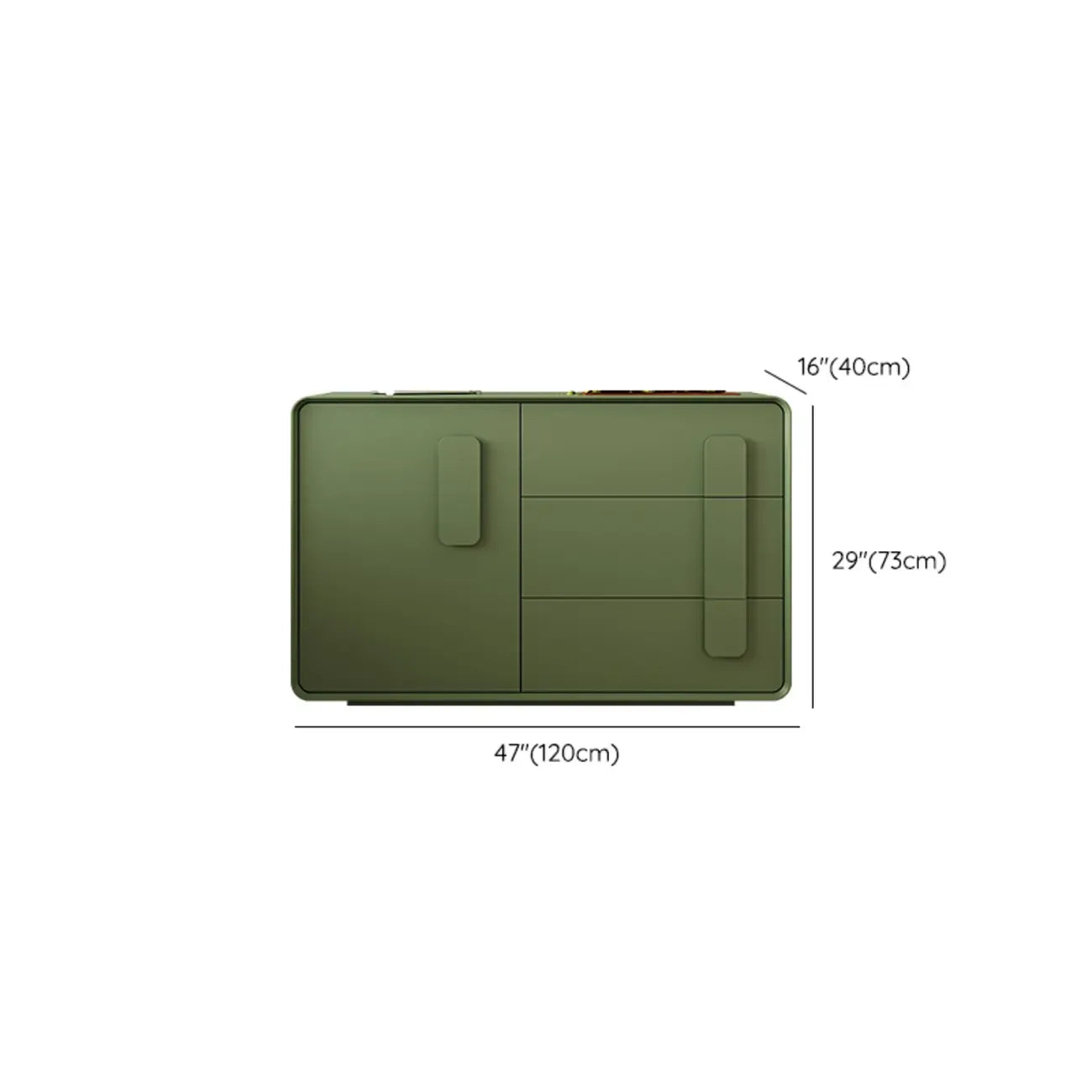 Armoire de rangement en bois composite vert de style minimaliste