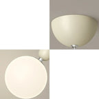 Suspension LED élégante en verre opalin avec détails de perles
