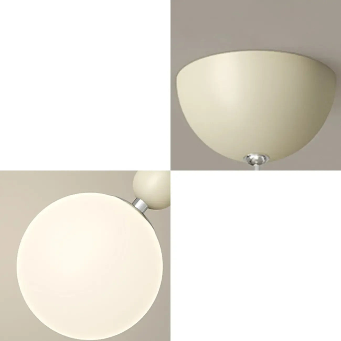 Suspension LED élégante en verre opalin avec détails de perles