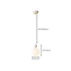 Suspension LED élégante en verre opalin avec détails de perles