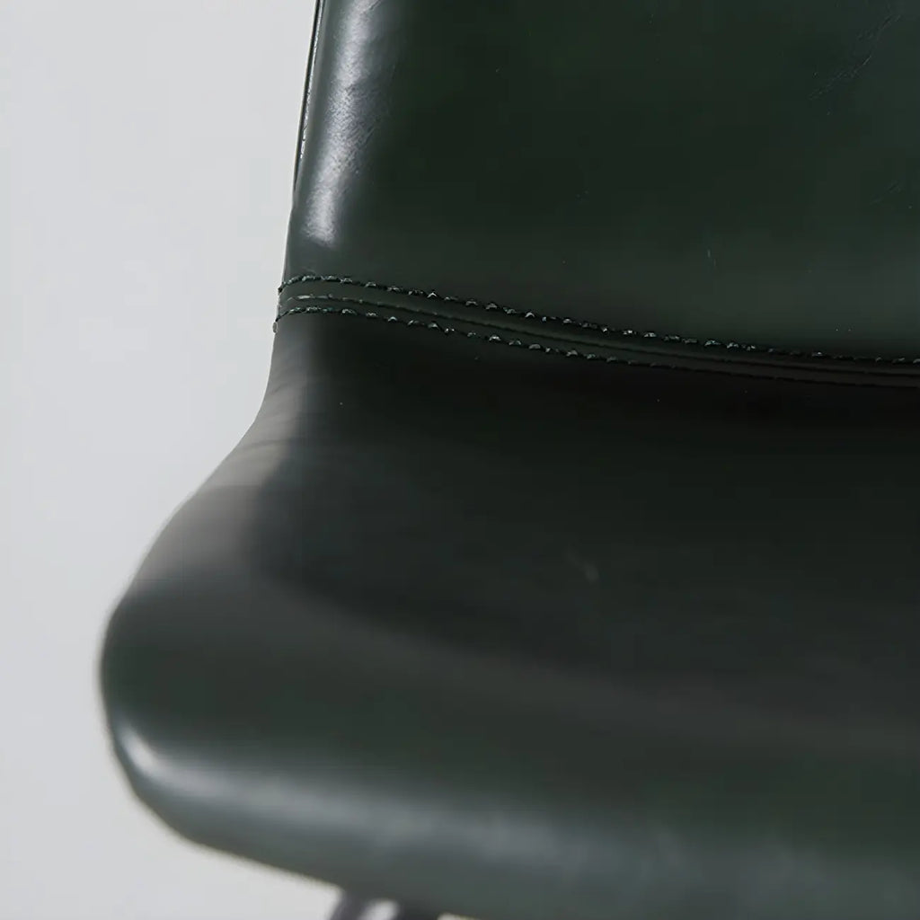Tabourets de bar en cuir avec dossier et structure en métal marron