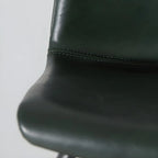 Tabourets de bar en cuir avec dossier et structure en métal marron