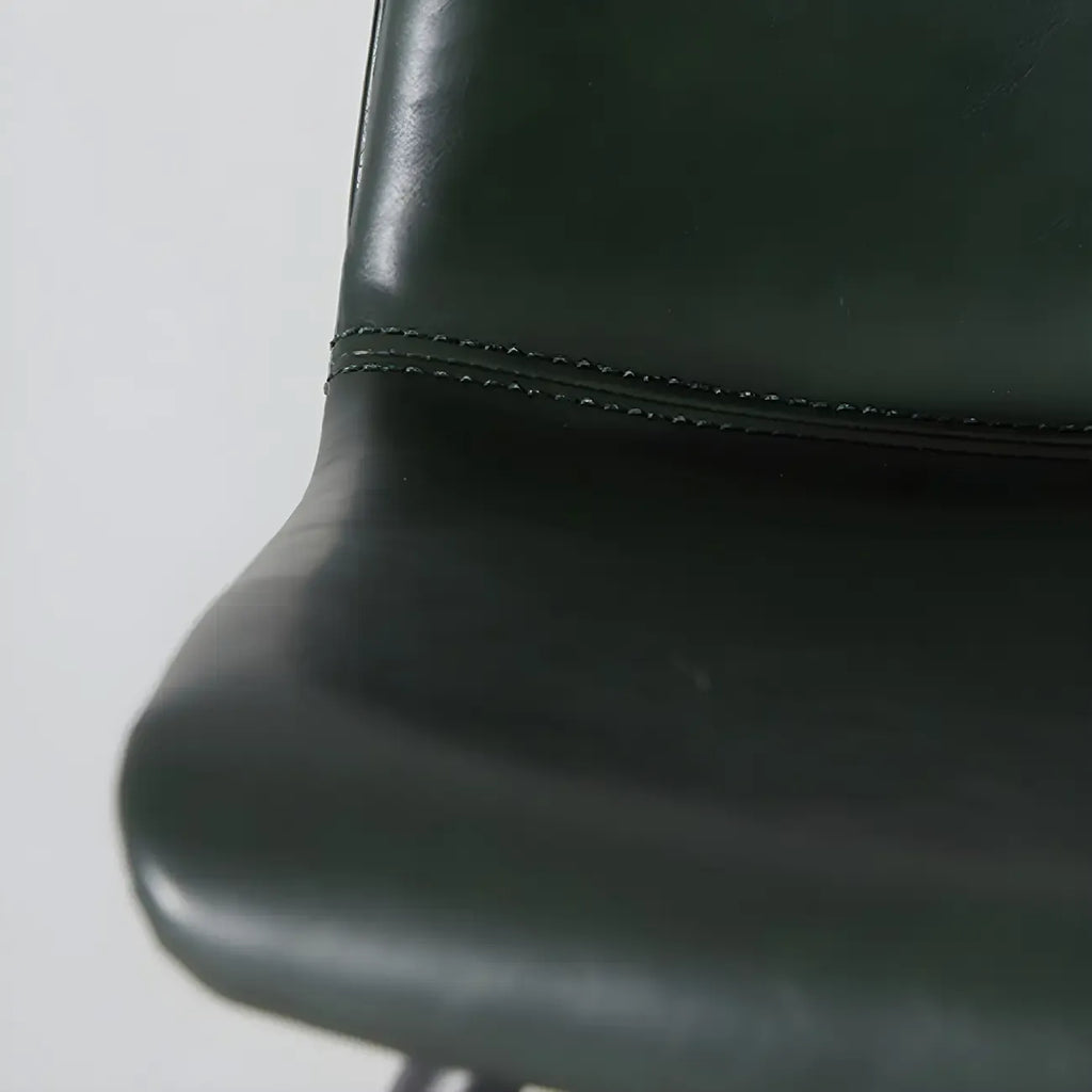 Tabourets de bar en cuir avec dossier et structure en métal marron