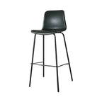 Tabourets de bar en cuir avec dossier et structure en métal marron