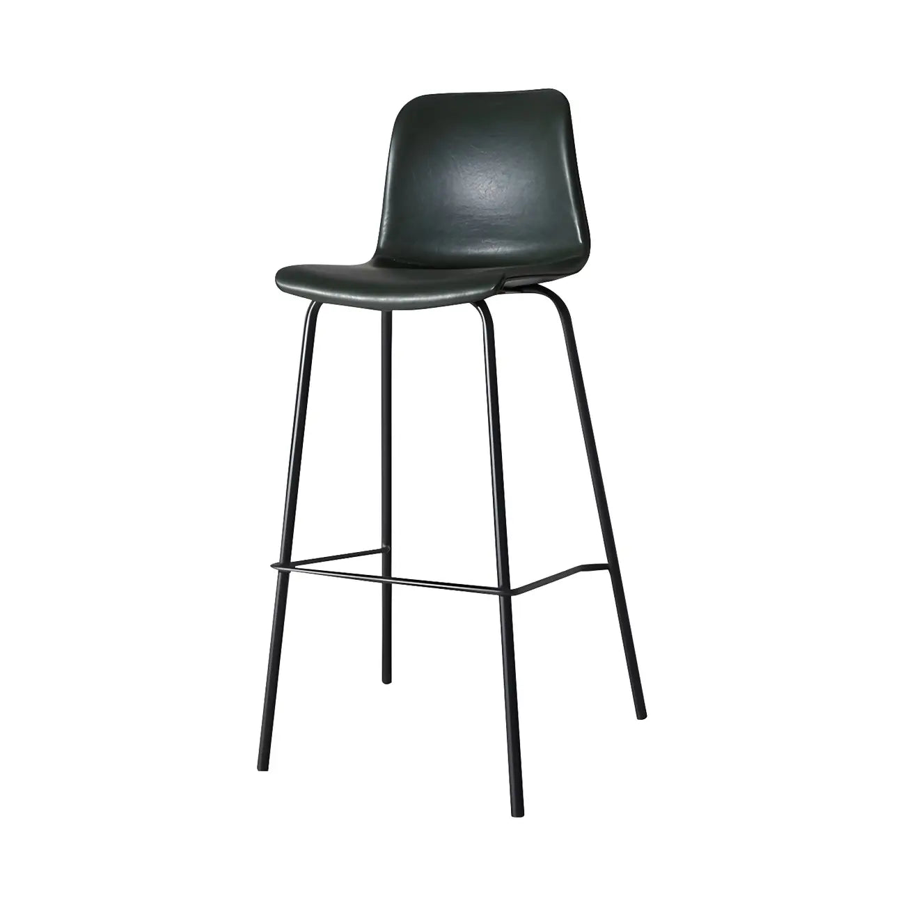 Tabourets de bar en cuir avec dossier et structure en métal marron