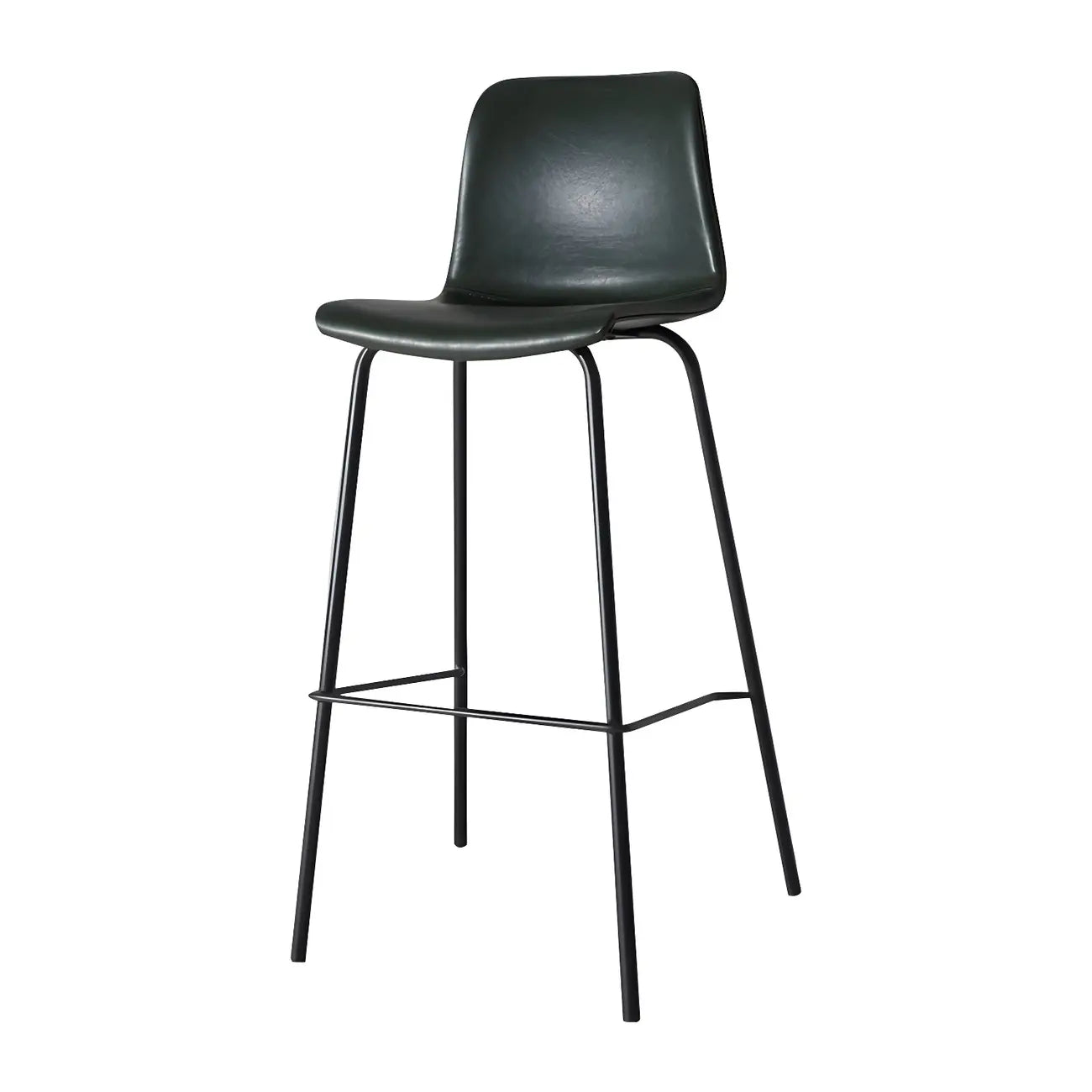 Tabourets de bar en cuir avec dossier et structure en métal marron