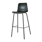 Tabourets de bar en cuir avec dossier et structure en métal marron