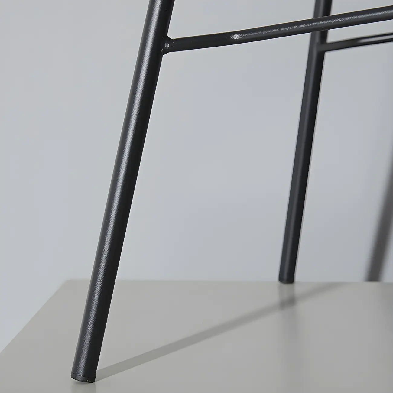 Tabourets de bar en cuir avec dossier et structure en métal marron