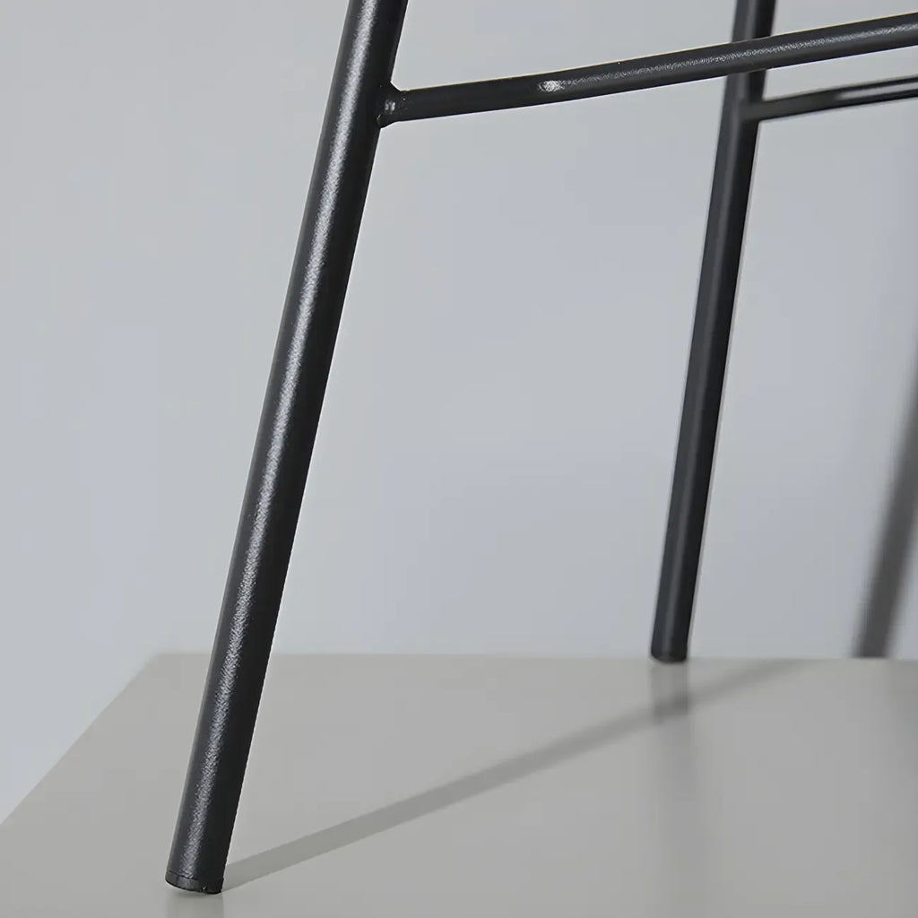 Tabourets de bar en cuir avec dossier et structure en métal marron