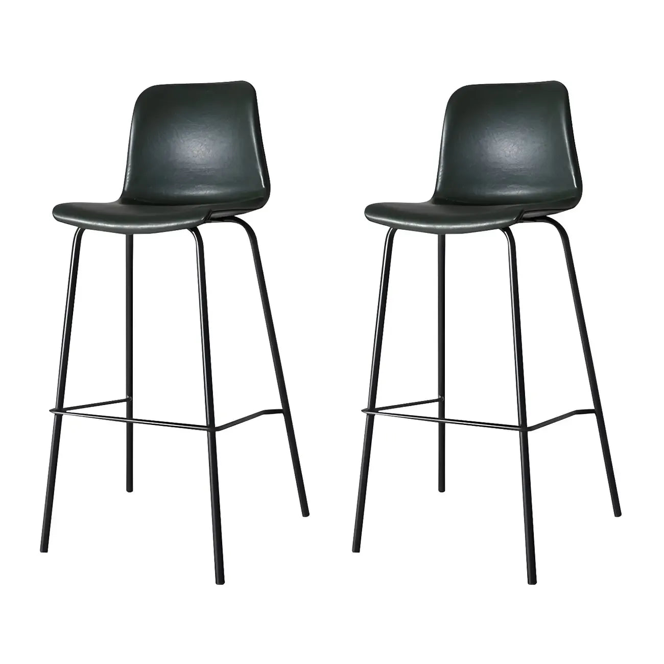 Tabourets de bar en cuir avec dossier et structure en métal marron