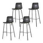 Tabourets de bar en cuir avec dossier et structure en métal marron