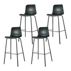 Tabourets de bar en cuir avec dossier et structure en métal marron