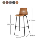 Tabourets de bar en cuir avec dossier et structure en métal marron