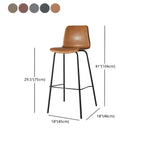 Tabourets de bar en cuir avec dossier et structure en métal marron