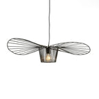 Suspension contemporaine au design linéaire ondulé en feuille de lotus, style chapeau.