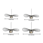 Suspension contemporaine au design linéaire ondulé en feuille de lotus, style chapeau.