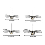 Suspension contemporaine au design linéaire ondulé en feuille de lotus, style chapeau.